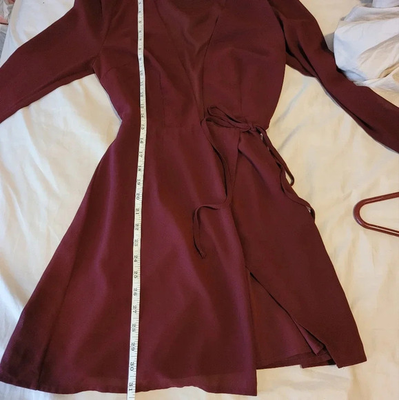 TOBI Burgundy wrap dress - Picture 6 of 8